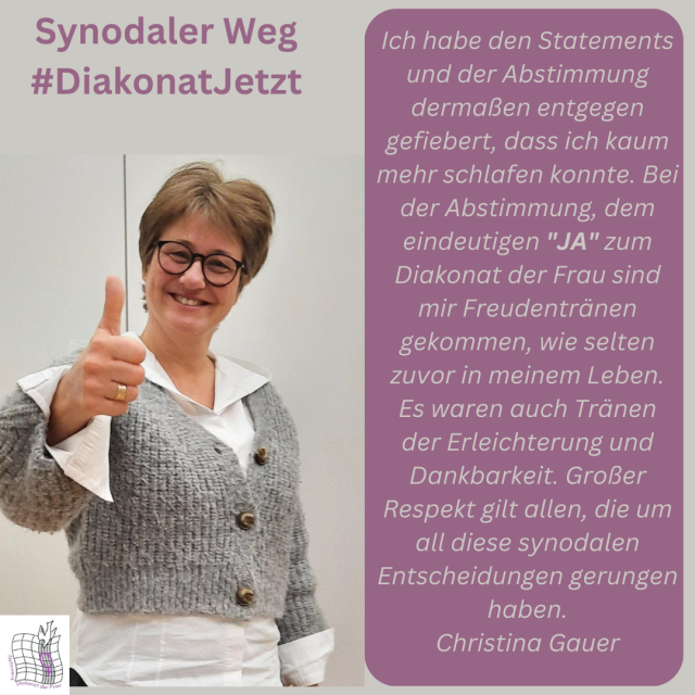 Statement von Christina Gauer zum Synodalen Weg.